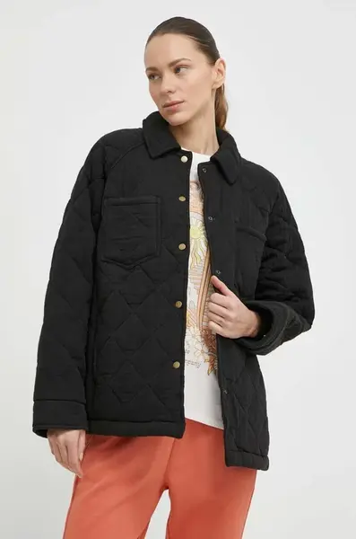 Bunda Rip Curl dámská, černá barva, přechodná, oversize