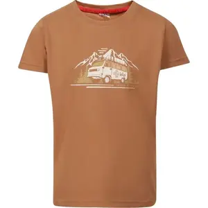 KILPI ALBION Chlapecké bavlněné tričko, hnědá, velikost