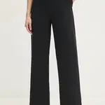 Kalhoty Tommy Hilfiger dámské, černá barva, jednoduché, high waist, WW0WW45445