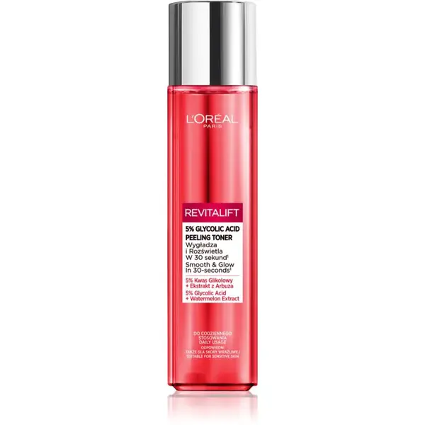 L’Oréal Paris Revitalift Glycolic peeling toner exfoliační čisticí tonikum 180 ml