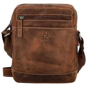Pánská kožená crossbody taška hnědá - Bellugio Serchio