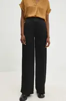 Kalhoty Answear.LAB dámské, černá barva, široké, high waist