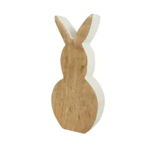 Drevený veľkonočný zajac NUBBIN 23 cm, biely