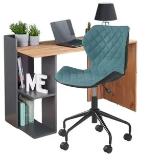 HALMAR Sestava - Stůl FINO antracit + Židle MATRIX tyrkys