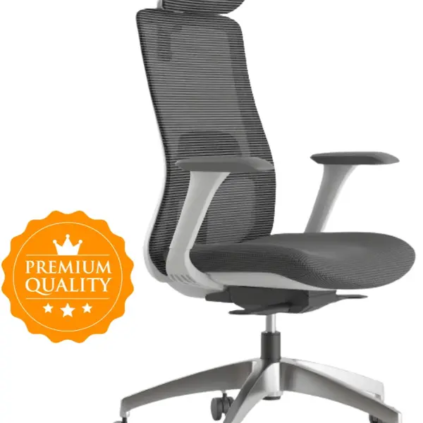 MERCURY Kancelářská židle WISDOM, šedý plast, světle šedá, ergonomická, 8-12 hodin denně