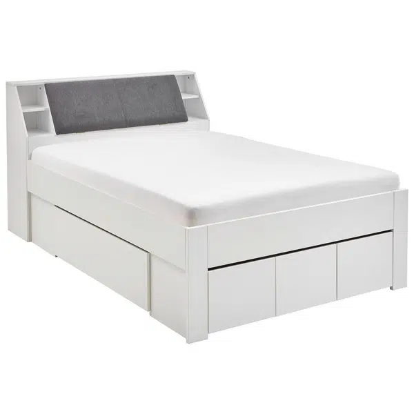 Carryhome POSTEL S ÚLOŽNÝM PROSTOREM, 140/200 cm bílá