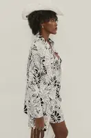 Lněná košile Answear.LAB bílá barva, relaxed, s klasickým límcem