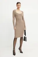 Šaty Marciano by Guess LUNA hnědá barva, midi, 4BGK01 5613Z