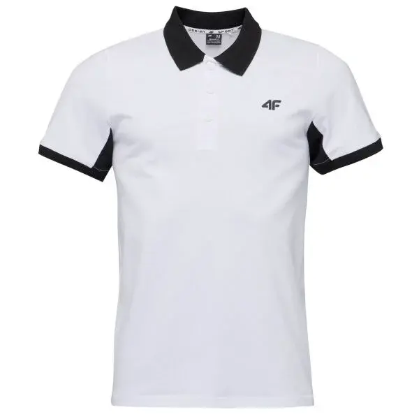 4F POLO SHIRT Pánske polo tričko, biela, veľkosť