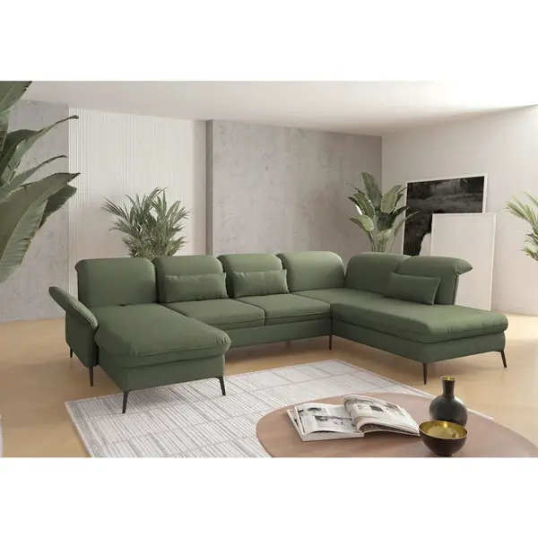 Sit & More SEDACÍ SOUPRAVA, textil, olivově zelená