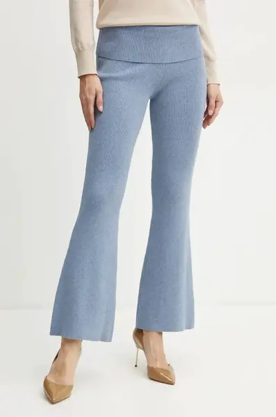 Kalhoty Guess NINA dámské, modrá barva, zvony, high waist, W4BB53 Z3K92