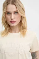 Bavlněné tričko Levi's dámské, béžová barva, A8804