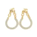 Clear Cubic Zirconia Teardrop Dangle Stud Earrings