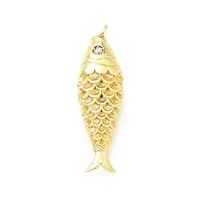 Brass Micro Pave Clear Cubic Zirconia Pendants