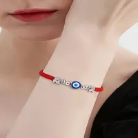 1Pc Lampwork Evil Eye Braided Bead Bracelet