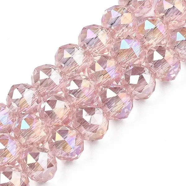Transparent Crackle Glass Beads Strands