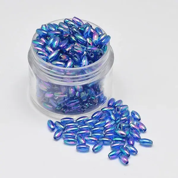 AB Color Plated Rice Electroplated Eco-Friendly Transparent Acrylic Beads