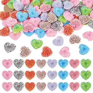 100Pcs Printed Opaque Resin Cabochons