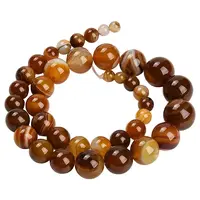 39Pcs Natural Banded Agate Graduated Beads Strands