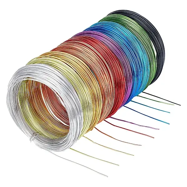 Pack of 10 rolls Multicolor Round Aluminum Wire 18 Gauge Jewelry Making Beading Craft Wire