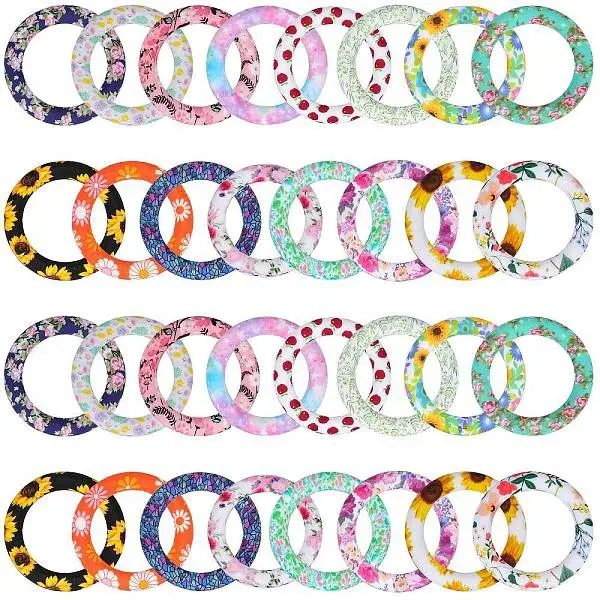 32Pcs 16 Styles Food Grade Eco-Friendly Silicone Pendants