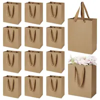 Rectangle Kraft Paper Gift Storage Bags with Handles