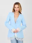 Pastelové modré sako s gombíkom