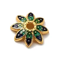 Multi-Petal Alloy Enamel Bead Caps