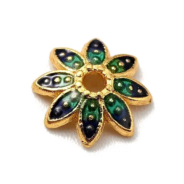 Multi-Petal Alloy Enamel Bead Caps