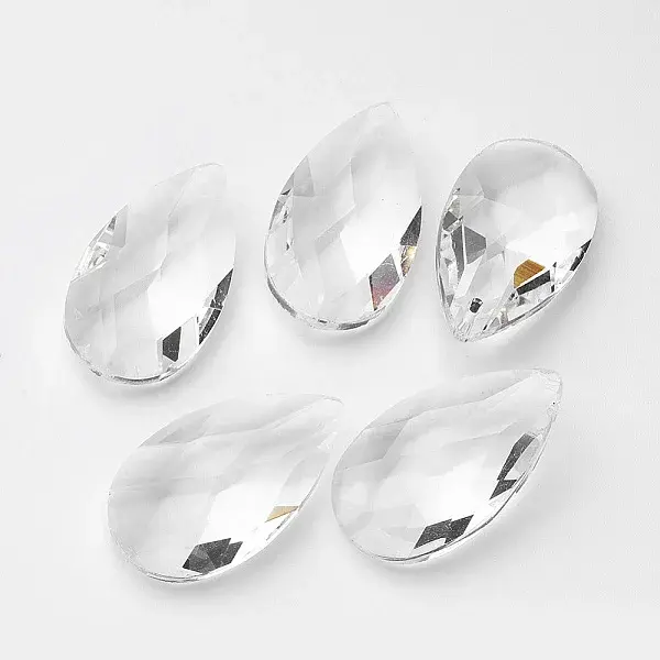 Faceted Teardrop Glass Pendants