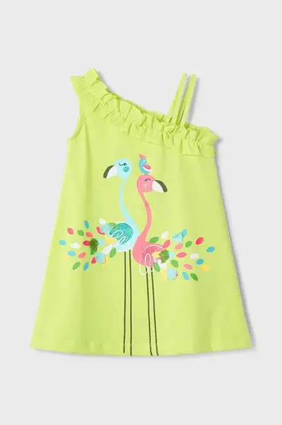 Dívčí šaty Mayoral zelená barva, mini, 3937