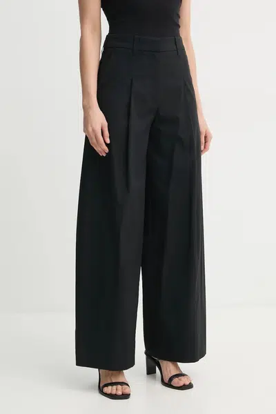 Kalhoty A.L.C. dámské, černá barva, široké, high waist, 2PANT01134