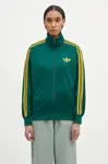 Mikina adidas Originals Firebird dámská, zelená barva, vzorovaná, JP2299