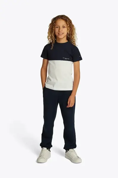 Dětské bavlněné tričko Tommy Hilfiger černá barva, KB0KB09617