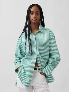 GAP Oversize popelinová košile s logem