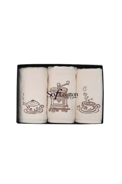 Kuchyňské utěrky COFFEE, 3 ks Béžová