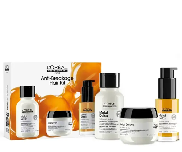 Cestovní sada pro barvené a poškozené vlasy Loréal Professionnel Serie Expert Metal Detox Mini Trio Kit - L’Oréal Professionnel + dárek zdarma