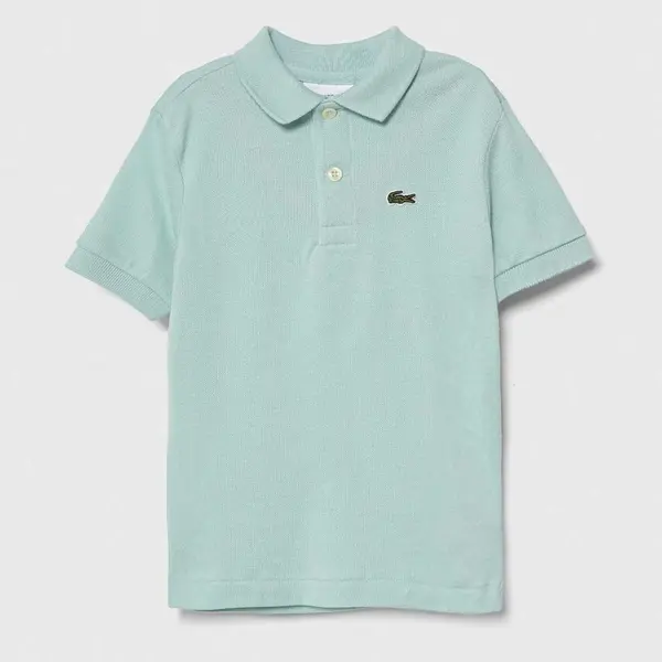 Dětská bavlněná polokošile Lacoste tyrkysová barva