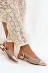 Dámské sandály s pleteným blokem zlaté Nivorra