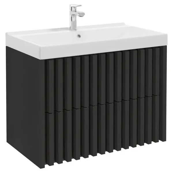 MID.YOU SKŘÍŇKA S UMYVADLEM, černá, černá, 81 cm