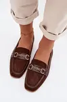 Dámske mokasíny s ozdobou hnedé