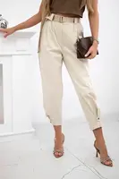 Kesi Włoski Summer Punto nohavice so zapínaním na nohavice béžový