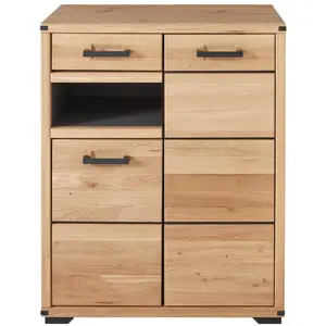 Linea Natura BOTNÍK, barvy grafitu, dub artisan, divoký dub, 85,1/107/40,5 cm