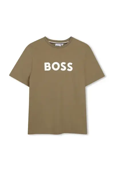 BOSS Dětské bavlněné tričko BOSS