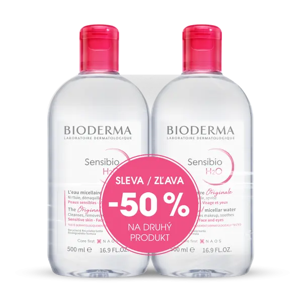 BIODERMA Sensibio H2O micelární voda výhodné balení 2 x 500 ml