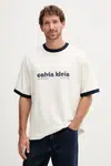 Bavlněné tričko Calvin Klein Jeans pánské, béžová barva, s potiskem, LV04RC244G
