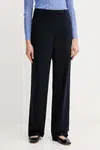 Bavlněné kalhoty Tommy Hilfiger dámské, tmavomodrá barva, high waist, WW0WW46811