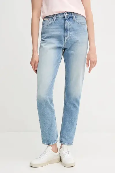 Džíny Calvin Klein Jeans dámské, modrá barva, J20J224008