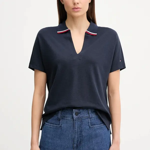 Polo tričko Tommy Hilfiger dámské, tmavomodrá barva, WW0WW46512