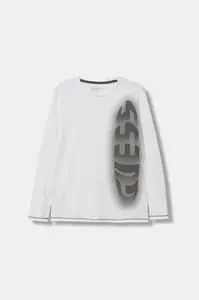 Dětské bavlněné tričko s dlouhým rukávem Guess